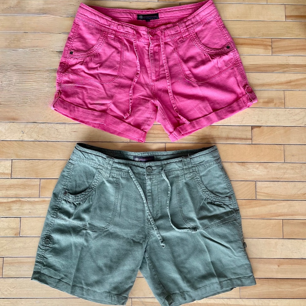 SHORTS LINEN BY LADY HATHAWAY 2 PAIRS adjustable length